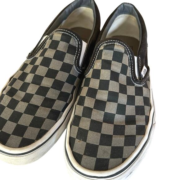 Vans Checkered Slip On Skater Shoes Beach Surfer Black Size Men’s 6.0 Women 7.5 - Picture 1 of 7